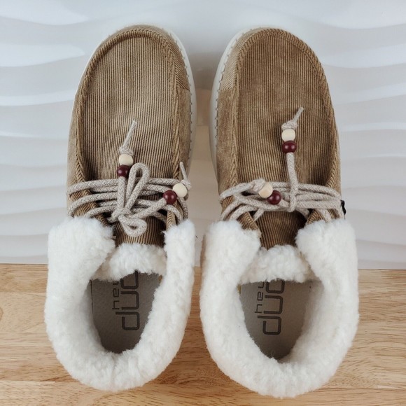 Hey Dude Britt Womens Brown Nut Corduroy Flip Cuff Slip On Booties Shoes - Picture 12 of 16